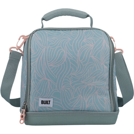 BUILT Sac alimentaire hermétique avec design The Mindful, polyester/PEVA, gris/rose, 18,5 x 24 x 26 cm