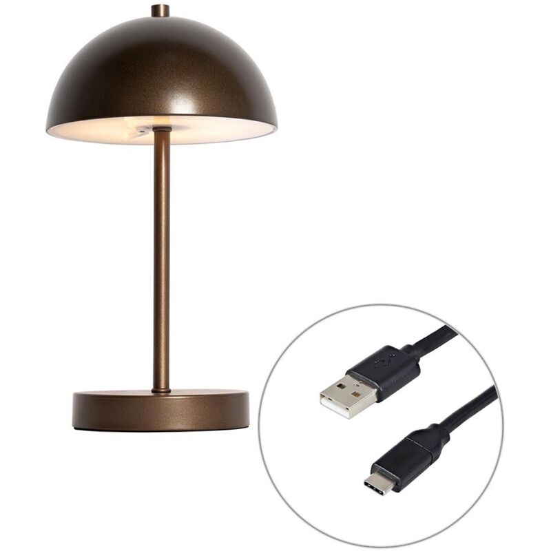 Image of Outdoor Table Lamp Mushroom Dark Bronze&hellip;