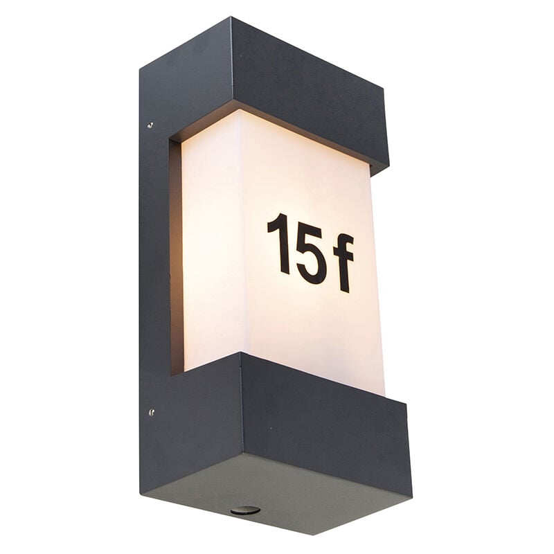 Outdoor wall lamp dark gray IP44 light-dark sensor - Tide - Dark Grey
