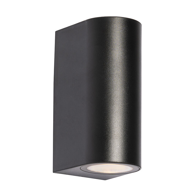 Qazqa Modern Outdoor Wall Light Black Plastic Oval 2-light - Baleno
