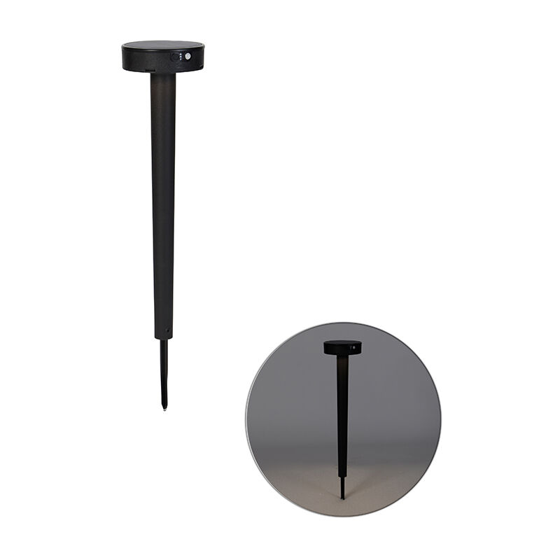 Design pin spot black incl. LED and dimmer IP55 solar - Fiorina