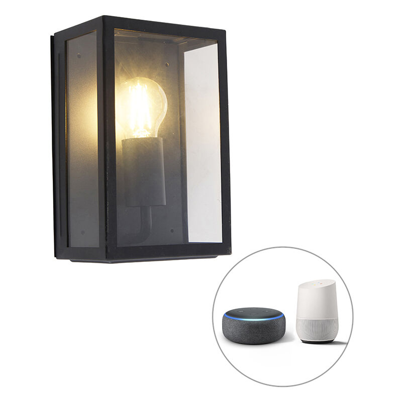 Smart outdoor wall lamp black incl. WiFi A60 IP44- Rotterdam 2