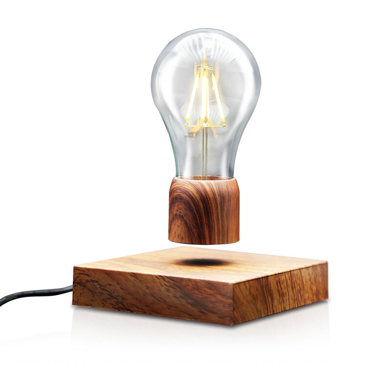 Bulb alevitation magnetische Agrain Holz Schreibtischlampe, berühren Basis mit Schalter, Mahagoni, Europäische Norm