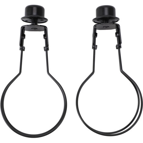 Bulb Clip Adapter Metal Wire Rust Proof Clip On Bulb Lampshade Holder with Finial Top for Table Lamp Floor Lamp 2pcs Black