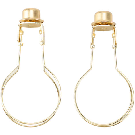 Bulb Clip Adapter Metal Wire Rust Proof Clip On Bulb Lampshade Holder with Finial Top for Table Lamp Floor Lamp 2pcs Gold