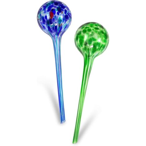 Bulbes à arrosage automatique Bison pour plantes Boules à eau automatiques pour plantes d'intérieur Boule décorative en verre soufflé à la main Coffret de luxe de 2 pièces