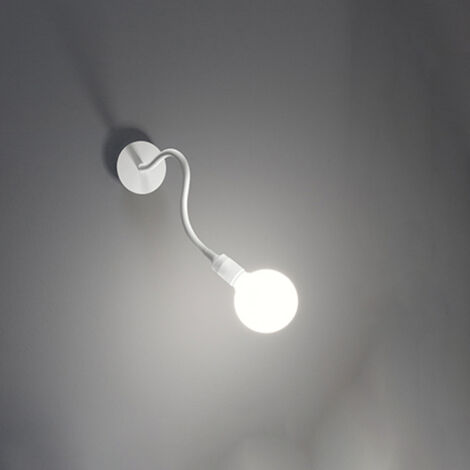 BULBO Applique 1 luce in metallo e gomma colore bianco attacco E27 lampadina non inclusa orientabile