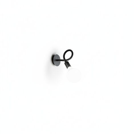 BULBO Applique 1 luce in metallo e gomma colore nero attacco E27 lampadina non inclusa orientabile