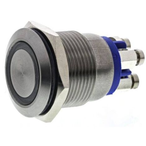 Bulgin MPI002/TE/BL/12 Interuttore a pressione 24 V/DC 50 mA Blu (Ø) 22 mm IP66 1 pz.