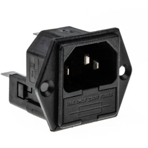 Bulgin PF0030/63 Connettore IEC PF Spina verticale Tot poli: 2 + PE 10 A Nero 1 pz.