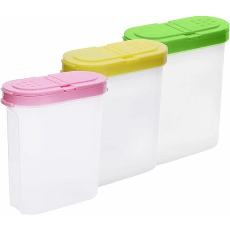 Bulk Boxes Spice Storage Spice Jar Storage Jars With Cap Spice Cereal Storage Containers With Two Discharge Openings For Spices,Salt,Sugar,Pepper,Cooking Or Grilling