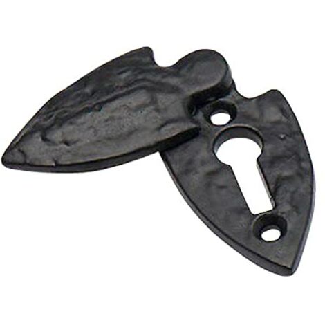 Bulk Hardware BH01797 Rosetta per Foro Chiave con Coperchio, Motivo a Giglio, Finitura Anticato, Nero Anticato