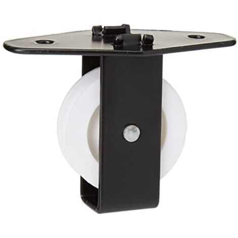 Bulk Hardware BH02120 Puleggia Verticale Singola con Ruota, Nero