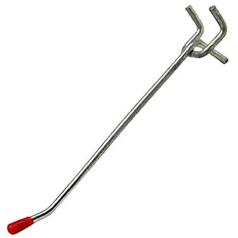 Bulk Hardware BH02665 Gancio Singolo Rinforzato Porta-Attrezzi, per Pannello Forato a 25 Mm, 150 mm, Bianco, Set di 10