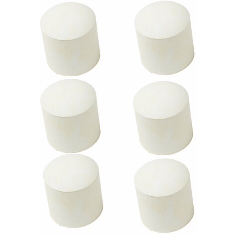 Bulk Hardware BH03136 Piedino per Sedia in Gomma Morbida, 16 mm, Bianco, Set di 8