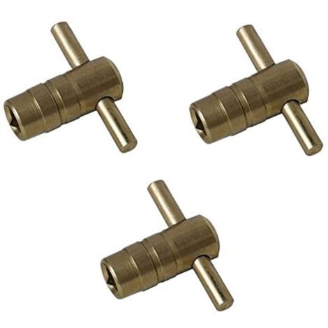 Bulk Hardware BH03437 Chiave per Termosifone a T in Ottone Massiccio, Bianco, Set di 3