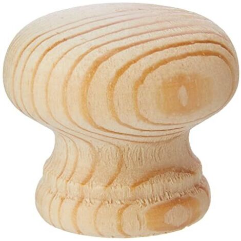 Bulk Hardware BH05194 pino pomello forato, non laccato, bianco, 30 mm, set di 4