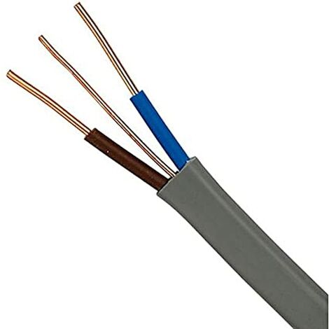 Bulk Hardware BH05688 Flat Twin e terra 6242Y, 10 m, 1.5 mm – grigio