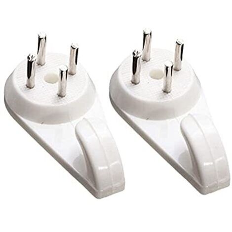 Bulk Hardware Limited BH00092 Gancio Appendiquadri per Pareti Massicce, Bianco, Set di 10 Pezzi