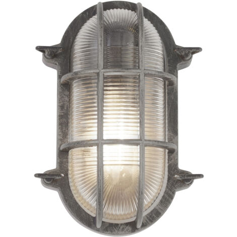 Bulkhead Lampada da esterno, alluminio argento nero, IP44