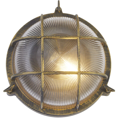 Bulkhead Lampada da esterno, alluminio nero oro, IP44