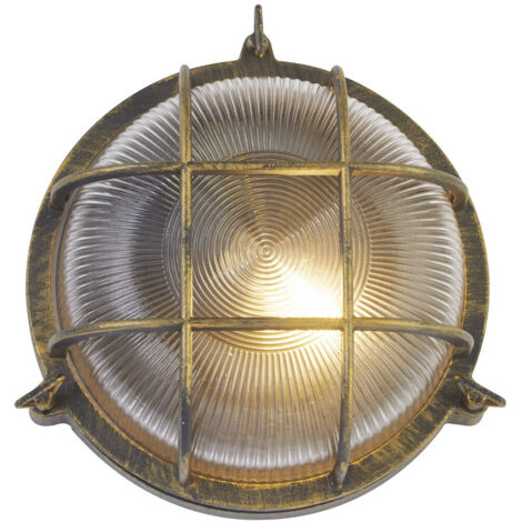Bulkhead Lampe d'extérieur, aluminium noir doré, IP44