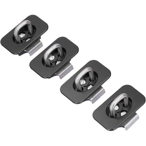 Bull Ring – ancres d'arrimage de lit de camion en acier inoxydable, anneaux D rétractables robustes pour camions 2015 2021 (Noire)