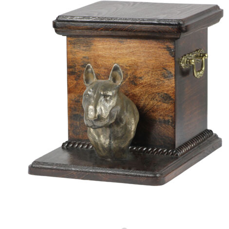Bull Terrier, Bull Terrier - eine Urne für Hundeasche mit einer Statuette, eine elegante Urne für einen Hund, eine einzigartige Urne mit einer Büste eines Hundes von Art-Dog