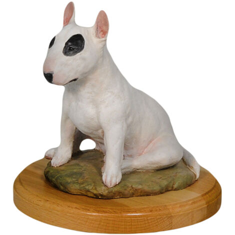 Bull Terrier, Bull Terrier I - statuetta dipinta, figurina, realizzata dall'artista, marchio Art-Dog
