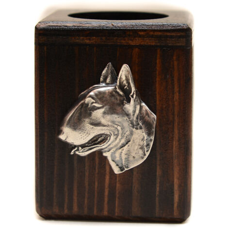 Bull Terrier, Bull Terrier II - candelabro de madera con un perro, un recuerdo único después de la pérdida de un perro, hecho a mano por Art-Dog
