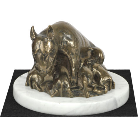 Bull Terrier, Bull Terrier II - statuette de chien, figure sur marbre blanc, trophée pour une exposition canine par Art-Dog