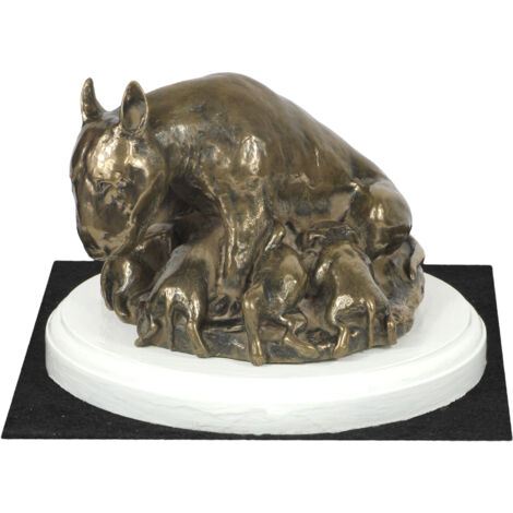 Bull Terrier, Bull Terrier II - statuette de chien, figurine sur socle blanc, trophée pour exposition canine par Art-Dog