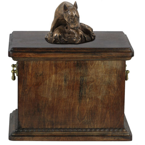 Bull Terrier, Bull Terrier III - urna per ceneri di cane, urna con statuetta, elegante urna in stile classico del marchio Art-Dog