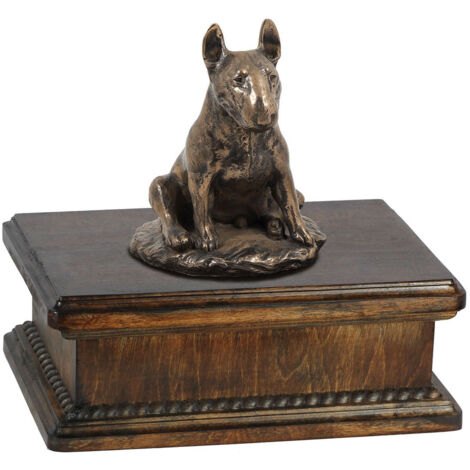 Bull Terrier, Bull Terrier III - Urne pour cendres de chien, urne classique avec statuette, urne élégante avec chien par Art-Dog