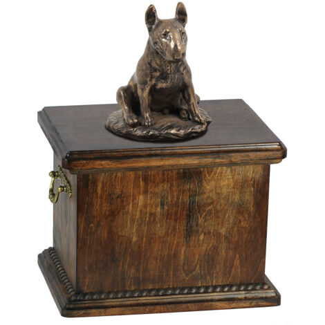 Bull Terrier, Bull Terrier IV - Urne pour cendres de chien, urne avec statuette, urne élégante de style classique de la marque Art-Dog