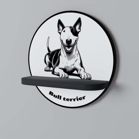 BULL TERRIER Rundes Regal Schwarz