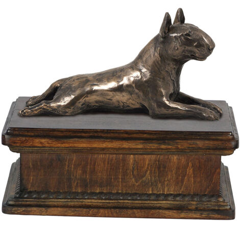 Bull Terrier - une urne pour les cendres de chien, une urne classique avec une statuette, une urne élégante avec un chien d'Art-Dog