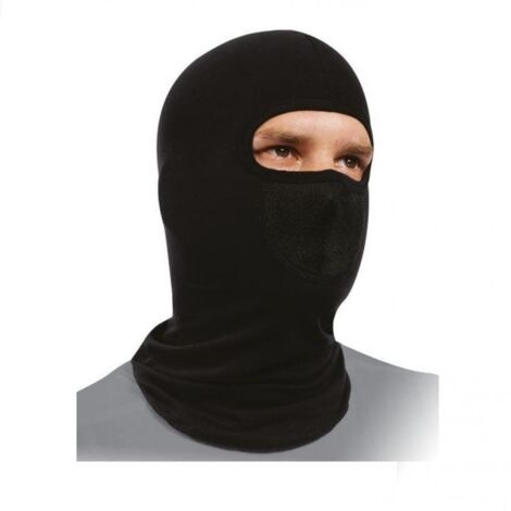 Bullaugenhaube aus Polyester / Viskose schwarz für Motorradhelm