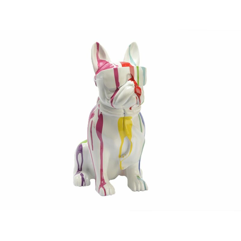 Amadeus - Bulldog Cravate Trash Blanc 40 cm Blanc