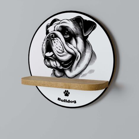 BULLDOG DOG Rundes Regal