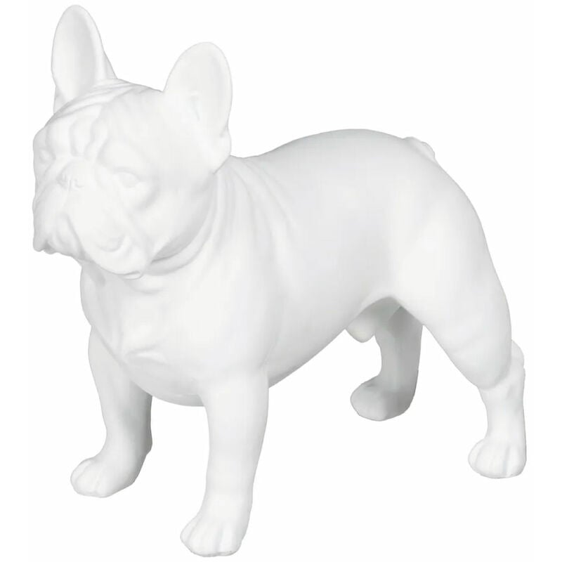 Bulldog en résine blanche 20 cm