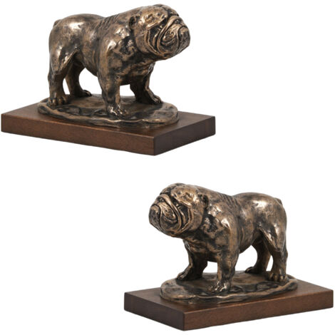 Bulldog: estatuilla de perro, figura de oficina, trofeo para una exposición de perros de Art-Dog