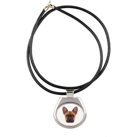 Bulldog Francés - collar con foto e inscripción geométrica de Art-Dog