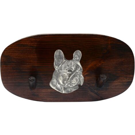 Bulldog francés: percha para accesorios, percha para medallas con perro, ganchos para llaves de Art-Dog