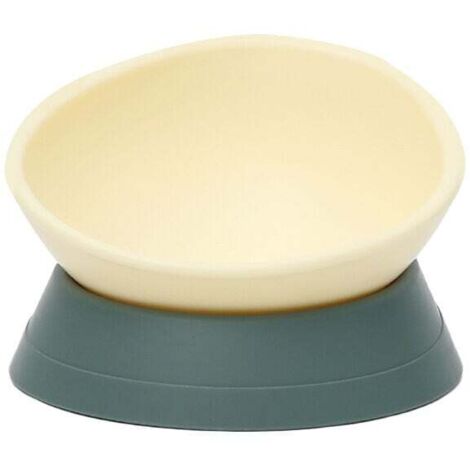 Bulldog Gamelle Antidérapante Amovible En Caoutchouc Pour Chien Et Chat Avec Base Inclinée Et Inclinée (Beige)