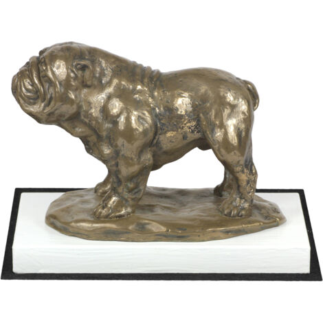 Bulldog I - estatuilla de perro, figura sobre base blanca, trofeo para exposición de perros de Art-Dog