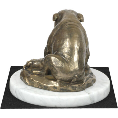 Bulldog II - estatuilla de perro, figura de mármol blanco, trofeo para exposición de perros de Art-Dog