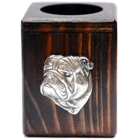 Bulldog inglés, Bulldog III - candelabro de madera con un perro, un recuerdo único después de la pérdida de un perro, hecho a mano por Art-Dog