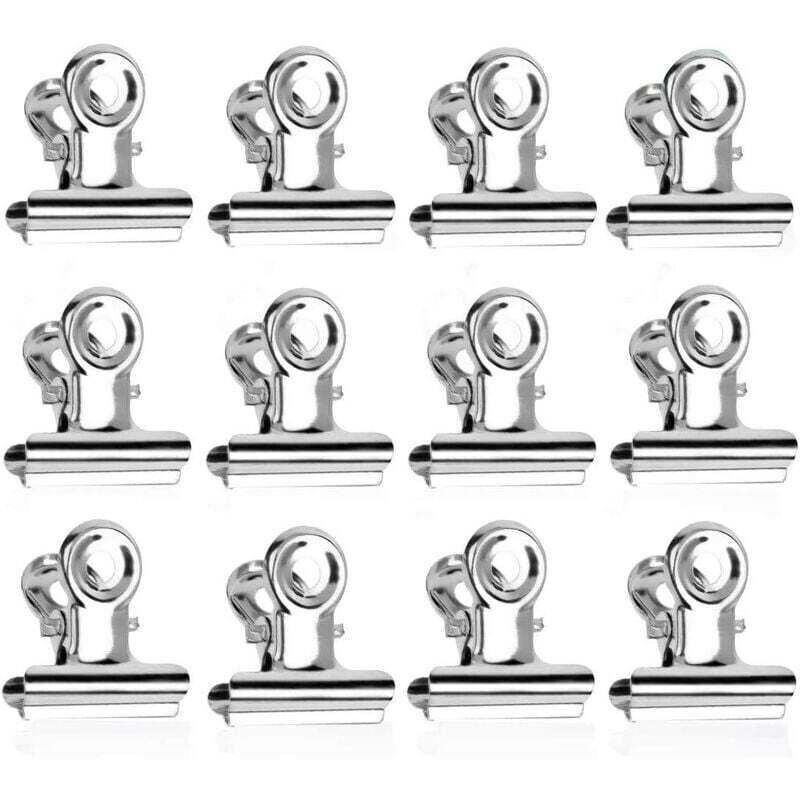 Bulldog Metal Clips, 50 Pcs Metal Hinge Clips, 22mm Paper Clips, ArgClips Metal, 50 Pcs Metal Hinge Clips, 22mm Paper Clips, Silver Binder Clips for