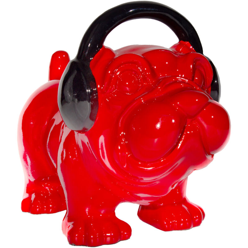 

kuateh - Bulldog rojo dj de poliresina 30 x 16 x 22 cm - 50221011410521